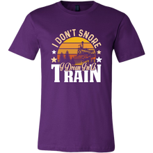 Load image into Gallery viewer, I Don't Snore I Dream I'm a Train Mens T-Shirt, Multiple Colors, Extended Sizes, Shipping Included