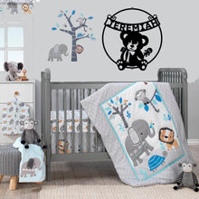 Load image into Gallery viewer, Teddy with Rattle Toy Monogram - Steel Sign, Multi Sizes & Colors, Infant Baby Shower Gift