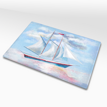 Load image into Gallery viewer, Beautiful Glass Cutting Board, Sailboat Graphic, Multiple Sizes - Shipping Included