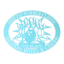 Load image into Gallery viewer, Stunning Bowling Trophy Award Appreciation Monogram Oval Plaque, Multi Sizes and Colors