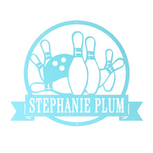 Load image into Gallery viewer, Bowling Name Monogram Sign, Precision Laser Cut, Multi Sizes & Colors