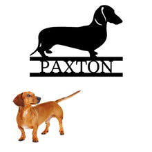 Load image into Gallery viewer, Personalized Dachshund Monogram - Steel Sign. Multi colors & sizes available. Short, long hair, wire hair versions!