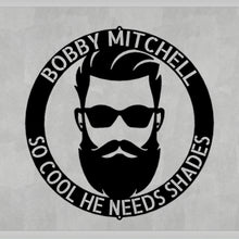 Load image into Gallery viewer, Cool & Retro BEARDED SUNGLASSES MAN Monogram - Steel Sign, Multiple Sizes and Colors Available