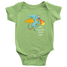 Load image into Gallery viewer, Blue Dragon Love Playing With Fire Short Sleeved Baby Bodysuit, Multi Colors, Free Shipping