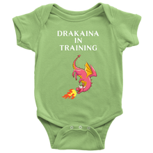 Load image into Gallery viewer, Dragon Drakaina in Training Baby Bodysuit Creeper Romper One-Piece, Shipping Included