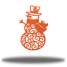 Load image into Gallery viewer, Cheerful Winter Christmas SNOWMAN Wall Decor, Laser Cut Steel, Multi Sizes & Colors