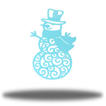 Load image into Gallery viewer, Cheerful Winter Christmas SNOWMAN Wall Decor, Laser Cut Steel, Multi Sizes & Colors