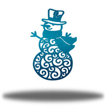 Load image into Gallery viewer, Cheerful Winter Christmas SNOWMAN Wall Decor, Laser Cut Steel, Multi Sizes & Colors