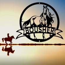Load image into Gallery viewer, WINDBLOWN HORSE Monogram - Steel Sign, Multiple Sizes and Colors Available