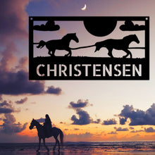 Load image into Gallery viewer, CLOUDY SKY HORSES Monogram - Steel Sign, Multiple Sizes and Colors Available