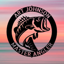 Load image into Gallery viewer, BASS Fishing Monogram - Steel Sign, Multiple Sizes and Colors Available
