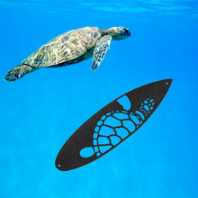 Load image into Gallery viewer, Swimming Sea Turtle Decorated Surfboard Wall Art Steel Plaque, Multi Colors & Sizes