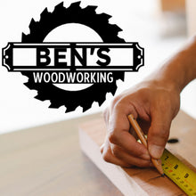 Load image into Gallery viewer, SAW BLADE Monogram - Steel Sign, Multiple Sizes and Colors Available