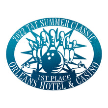 Load image into Gallery viewer, Stunning Bowling Trophy Award Appreciation Monogram Oval Plaque, Multi Sizes and Colors