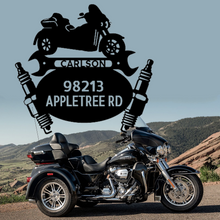 Load image into Gallery viewer, Trike Biker Tri-Glide Like Monogram Steel Sign, Multiple Sizes & Colors, HD Harley 3 Wheel Motorcycle