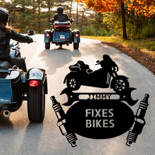 Load image into Gallery viewer, Trike Biker Tri-Glide Like Monogram Steel Sign, Multiple Sizes & Colors, HD Harley 3 Wheel Motorcycle