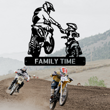 Load image into Gallery viewer, Parent & Child Motocross Dirt Bike Monogram Steel Sign, Multi Sizes & Colors