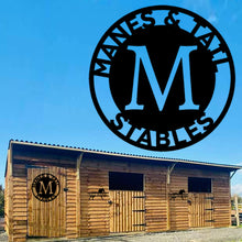 Load image into Gallery viewer, BOLD INITIAL Family Name - Steel Sign, Multiple Sizes and Colors Available