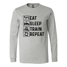 Load image into Gallery viewer, Eat Sleep Unisex Long Sleeve T-Shirt Extended Sizes Available Shipping Included