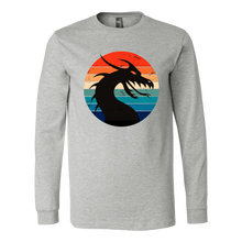 Load image into Gallery viewer, Retro Dragon Profile Unisex Long Sleeve T-Shirt, Extended Sizes Available, Free Shipping