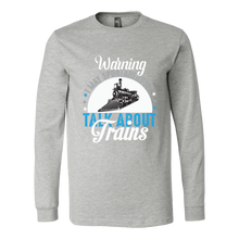 Load image into Gallery viewer, Talk About Trains Unisex Long Sleeve T-Shirt Extended Sizes Available Shipping Included