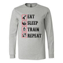 Load image into Gallery viewer, Eat Sleep Unisex Long Sleeve T-Shirt Extended Sizes Available Shipping Included