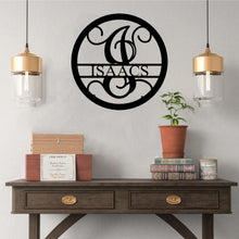 Load image into Gallery viewer, ORGANIC FLOURISH Circle Monogram - Steel Sign, Multiple Sizes and Colors Available
