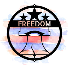 Load image into Gallery viewer, RINGING FREEDOM Monogram - Steel Sign, Multiple Sizes & Colors, Liberty Bell Personalized