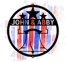 Load image into Gallery viewer, RINGING FREEDOM Monogram - Steel Sign, Multiple Sizes & Colors, Liberty Bell Personalized