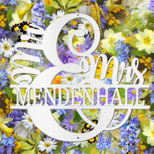 Load image into Gallery viewer, Married Couple Monogram Steel Sign, Customized Surname Text, Perfect Wedding Anniversary Shower Gift