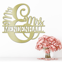 Load image into Gallery viewer, Married Couple Monogram Steel Sign, Customized Surname Text, Perfect Wedding Anniversary Shower Gift