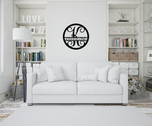 Load image into Gallery viewer, ORGANIC FLOURISH Circle Monogram - Steel Sign, Multiple Sizes and Colors Available