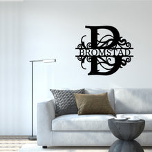Load image into Gallery viewer, SPLIT LETTER MONOGRAM Family Name Steel Sign, Multiple Metals & Sizes