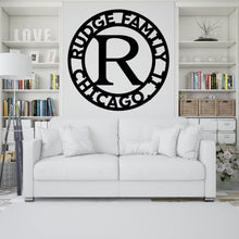 Load image into Gallery viewer, LETTER Family Name and Monogram Steel Sign, Multiple Colors and Sizes