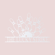 Load image into Gallery viewer, Ball & Pins Bowling Award - Appreciation - Monogram Sign, Precision Laser Cut, Multi Sizes & Colors