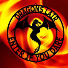 Load image into Gallery viewer, Winged Dragon Ring Monogram Laser Cut Steel Plaque, Multi Colors & Sizes, Protector Spirit Guide
