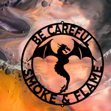 Load image into Gallery viewer, Winged Dragon Ring Monogram Laser Cut Steel Plaque, Multi Colors & Sizes, Protector Spirit Guide