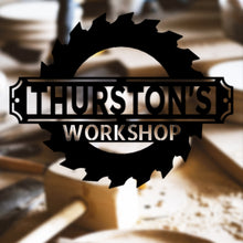 Load image into Gallery viewer, SAW BLADE Monogram - Steel Sign, Multiple Sizes and Colors Available