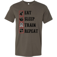 Load image into Gallery viewer, Eat Sleep Train Repeat Mens Unisex T-Shirt, Multiple Colors, Extended Sizes, Shipping Included