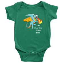 Load image into Gallery viewer, Blue Dragon Love Playing With Fire Short Sleeved Baby Bodysuit, Multi Colors, Free Shipping
