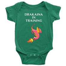 Load image into Gallery viewer, Dragon Drakaina in Training Baby Bodysuit Creeper Romper One-Piece, Shipping Included