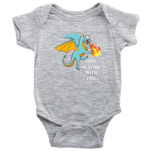 Load image into Gallery viewer, Blue Dragon Love Playing With Fire Short Sleeved Baby Bodysuit, Multi Colors, Free Shipping