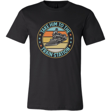 Load image into Gallery viewer, Take Him to the Train Station - Mens T-Shirt, Multiple Colors, Extended Sizes, Shipping Included