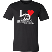 Load image into Gallery viewer, I Heart Trains Mens T Shirt, Multiple Colors, Extended Sizes, Shipping Included