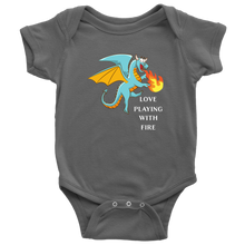 Load image into Gallery viewer, Blue Dragon Love Playing With Fire Short Sleeved Baby Bodysuit, Multi Colors, Free Shipping