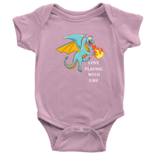 Load image into Gallery viewer, Blue Dragon Love Playing With Fire Short Sleeved Baby Bodysuit, Multi Colors, Free Shipping