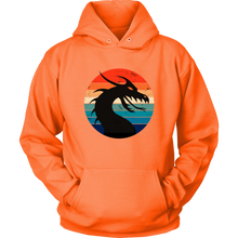 Load image into Gallery viewer, Retro Dragon Profile Unisex Hoodie, Multi Colors, Extended Sizes Available, Free Shipping