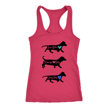 Load image into Gallery viewer, Doxie By Any Other Name Ladies Racerback Tank, Multi Colors - Free Shipping
