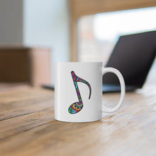 Load image into Gallery viewer, Zentangle Colorful Quarter Note Mug 11oz/15oz Singer Musician Gift Unisex Shipping Included