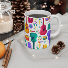 Load image into Gallery viewer, Brightly Colored Music Icons Mug 11oz/15oz Musician Gift Unisex Shipping Included